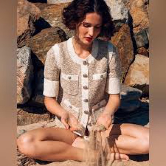 Veronica Beard Kaufman Knit Tweed Jacket Short Sleeve Corporate Preppy Ladylike - Picture 6 of 14